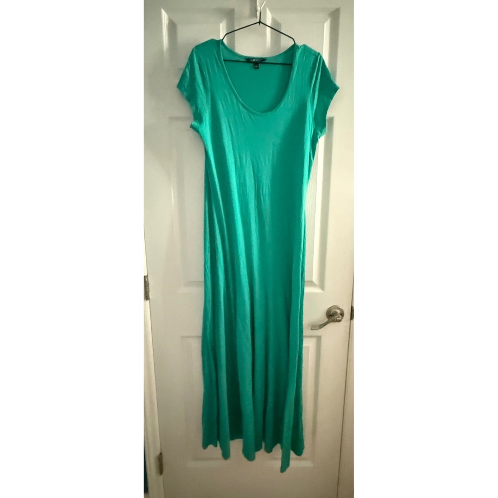 Lauren Ralph Lauren Green Maxi Dress Short Sleeve Size Large